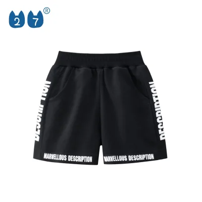 Black Casual Style 100% Cotton Knitted Comfortable Summer Boys Short Pants