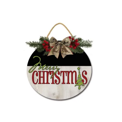 2025 Rustic Merry Christmas Welcome Wooden Hanging Sign Front Door Sign Christmas Door Decorations