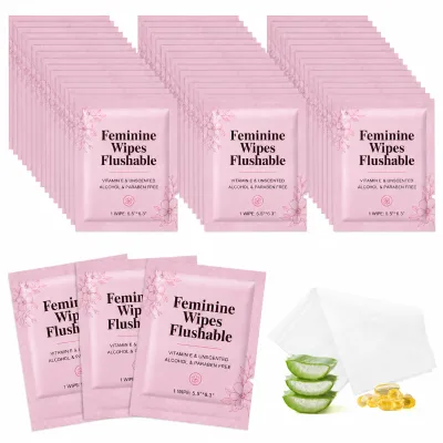Private Label Individually Wrapped Adult Feminine Care Woman Vaginal Hygiene Wipes Travel Size