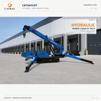 Safe & Stable CE Certified Spider Crane Low Ground Pressure Lightweight Crawler Lifting Crane