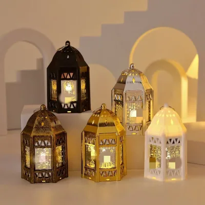 Eid Mubarak Islamic Muslim Ramadan Party Decor Plastic Lanterns & Candle Lights 6*10cm Table Ornaments