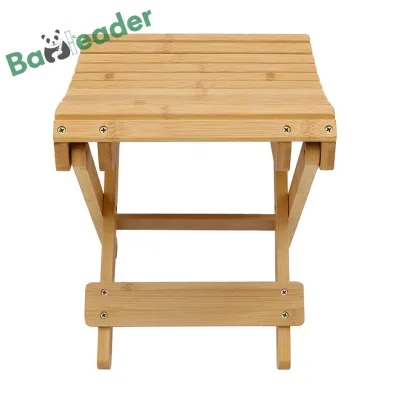 Collapsible Bamboo Shower Stool Wooden Folding Bench Portable Multi-functional Bathroom Seat for Shaving Foot Rest