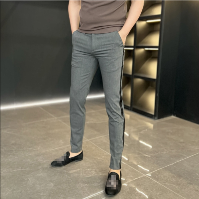 Light Luxury Business Casual Pants New Autumn Side Slit Trousers Versatile Straight Leg Cropped Pants