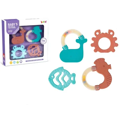 Baby Teether Toys Baby Rattles for Kids Animal Vegetable Shape Baby Rattle