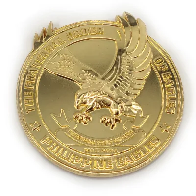 Hot Sales 3" Gold Eagle Emblem High Polished Eagle Emblem Full Gold 3D Eagle Car Emblem