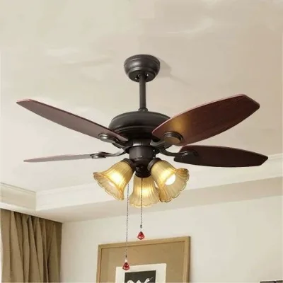 Traditional LED Ceiling Fan with Light 52-Inch Blade for Bedroom Home Use