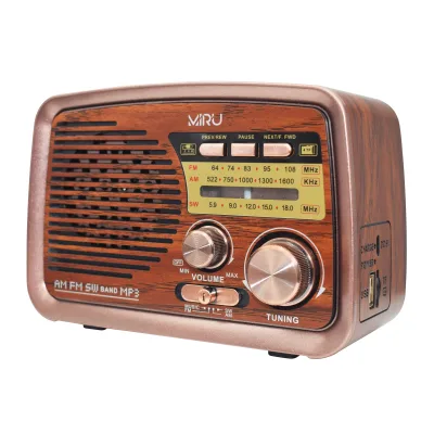 Vintage Radio Retro BT Speaker Walnut Wooden FM Radio with Old Fashioned Classic Style Strong Bass Enhancement Loud Volume
