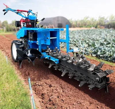 Mini Agricultural Hot Sale 30cm Width,100cm Depth Chain Trencher,trenching Digging Machine