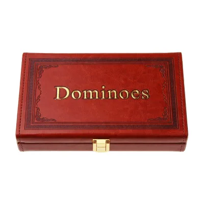 Luxury High Quality Domino Blocks Pu Leather Melamine Domino Set Dominoes Games