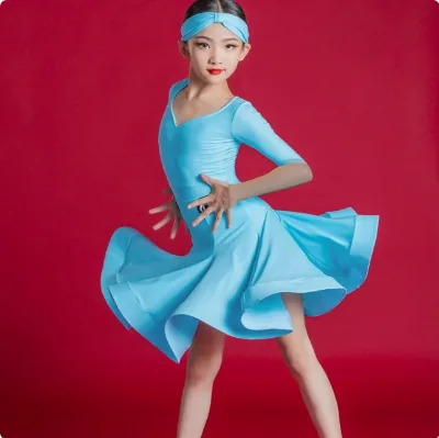 Elegant Latin Dance Costume Practice Dress Female Perform Rumba Latin American Dancing Dresses for Party