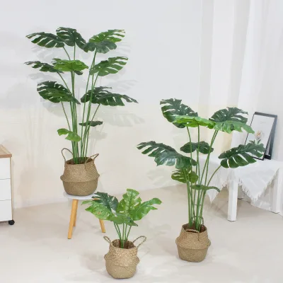 Wholesale Plastic Large Artificial Palm Tree Eco-friendly Indoor Outdoor Home Garden Decor Faux Stimulation Monstera Deliciosa