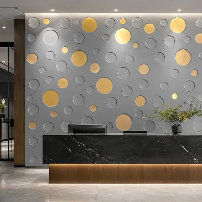 Perforated Circle PVC Wall Panel Modern Decorative Wall DesignWYRAX