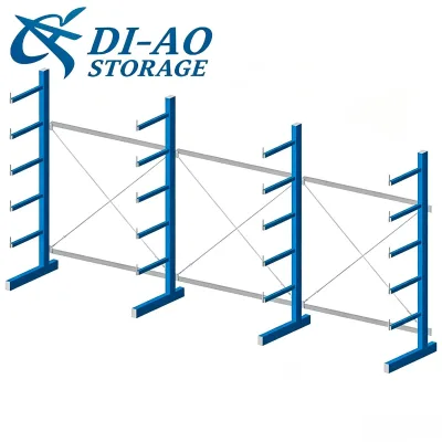 Single-Sided Cantilever Rack Mobile Powder Coated Steel Rack for Long Profile Tube Industrial Warehouse Storage