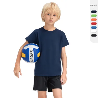 Wholesale Custom Children's Round Neck Short Sleeve Absorbent Sweat Breathable Running Sports t Shirt for Boys
