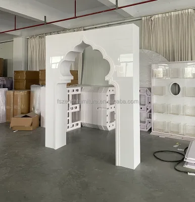 Custom Event Palace Arch Indian Arabic PVC Back Drop Acrylic Wall Arabian Style Backdrop