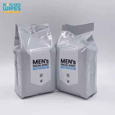 Biokleen OEM 50PCS Hypoallergenic Biodegradable Body Max After Sex Man Delay Hemp Wipes Men Facial Wipes for Men