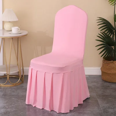 Hotel Wedding Banquet Pleated Skirt Spandex Chair Cover Wholesale