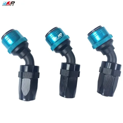 BJR Performance Quick Release Fitting AN10 AN12 AN16 45 Degree Swivel Quick Connect Fittings with ICE Blue Color for Car Engine