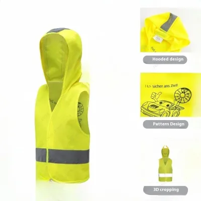 Reflective Safety Jacket Wear-resistant Customizable Logo High Visibility Reflector Reflective Safety Vest for School Students