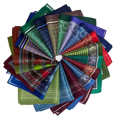 Factory Directly Wholesale Ready to Ship Sublimation Pocket Squares Handkerchief Digital Printing Folded Pocket Squares for Men