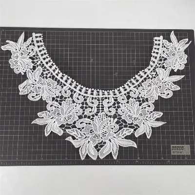 Water Soluble Polyester Necklace Collar Milk Fiber Lace Trim Embroidery Garment Collar