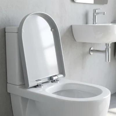 Universal Fit UF Toilet Seat, Soft-Close, Antibacterial Finish, Quick-Release, Easy Install