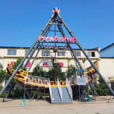 High Quality Kids Attractions Outdoor Kiddie Ride Luna Amusement Park Electric Pirate Ship Boat Rides for Sale