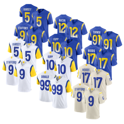 Los Angeles Jersey 9 Matthew Stafford 12 Puka Nacua 17 Davante Adams Stitched VP Limited Jersey USA Football Game Player Jerseys