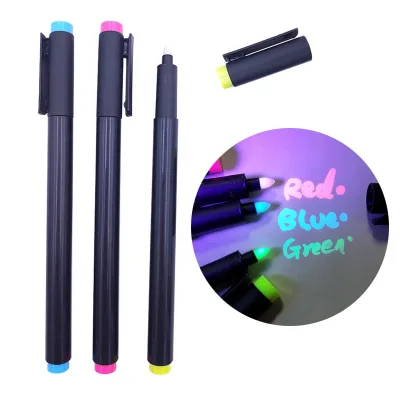 High Quality Custom logo Magic Uv Markers Disappearing Ink Black Light Water Erasable Invisible Pens for Gifts