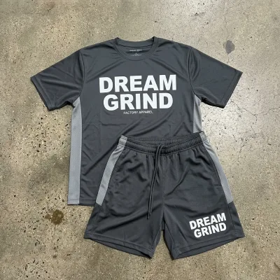 sweatshirt T Shirt and Shorts Set for Men Premium Athletic Fit Logo Print Side Panels and Crew Neck hoodie set