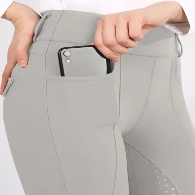 Grey Factory Wholesale Women's Fully Non slip Equestrian Pants, Comfortable, Breathable, High Elasticity Riding Tight Breeches