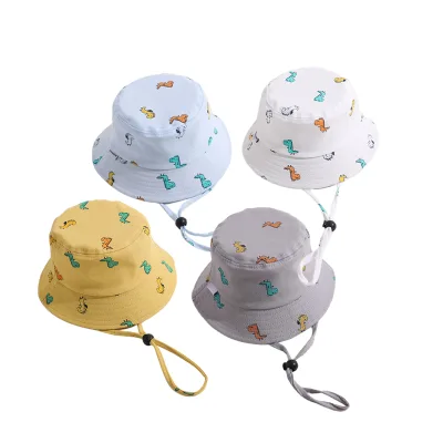 Wholesale Custom Cartoon Print Outdoor Travel Sun Protection Cotton Children's Bucket Hat