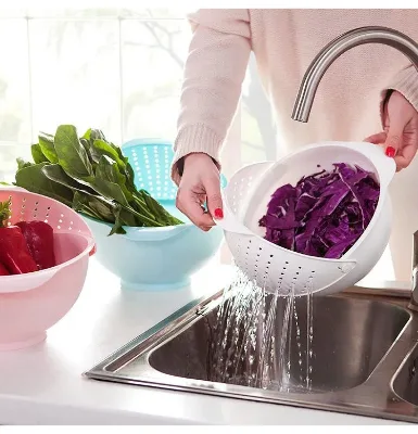 Double-layer Reversible Salad Sink New Nordic Eco-friendly Plastic Sink Home Use Draining Basket Kitchen Mutoulao MTL001642