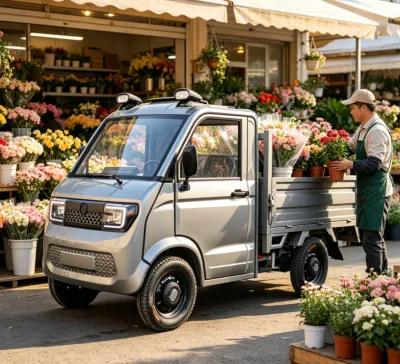 Electric Cargo Van with Enclosed Compartment Ideal for European Economic Area for Agricultural Transportation