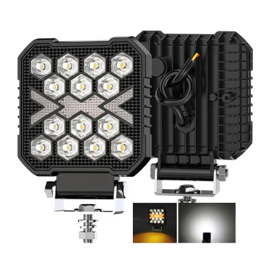 IP68 Dustproof 12v 24v Truck 30W 4.3inch LED Work Light Offroad Amber  DRL Warning for Tractor Trailer Construction Vehicles