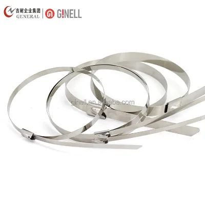 Professional Manufacturer's SS304 316 Stainless Steel Self-Locking Cable Ties 200mm 300mm Wholesale Zip Steel Ball lock Ties