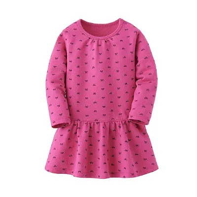 Baby Girl's Wear Simple Design Qute Casual Print Cotton Dress