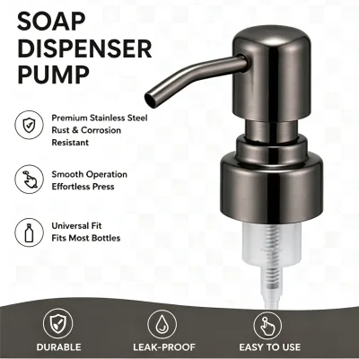 Rustproof Stainless Steel Foam Pump Replacement for Glass Hand Wash Bottles