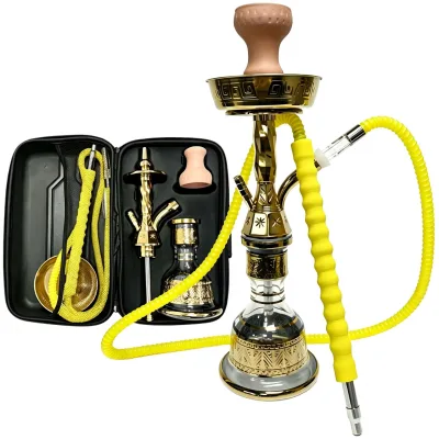 Modern Metal Cross-border Arab Hookah Set Single-Tube Egyptian New Model with Carrying Bag and Hookah Pot