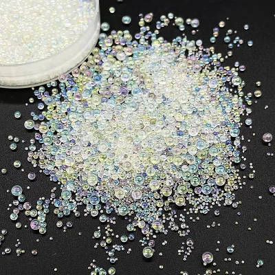 Ab Fantasy Small 3D Glass Bubble Beads Transparent Colorful Water Bubble Beads Nail Art Caviar Micro Beads