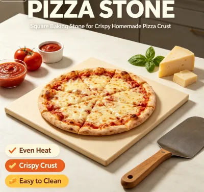 15 x 12 Inch Rectangular Pizza Stone for Oven and Grill, 6.8 Lbs