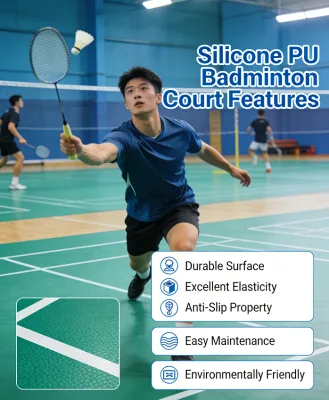 Anti-Slip Eco-Friendly Silicon PU Material for Sport Courts Flooring