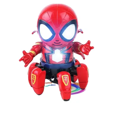 HTL Superhero Style Robot Toy with LED Lights and Music Electronic Walking Dancing Robot Hero for Kids Adults