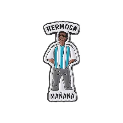 Wholesale Cute Cartoon Character Hermosa Manana Badge Black Nickel Plated Pin Casting Technique for Graduation