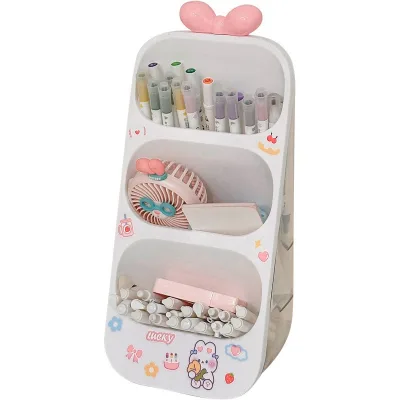 GREENSIDE Slanting Pen Holder, Large-capacity Marker , Student Desktop Storage Box, Office Workstation Desk, Stationery Rack