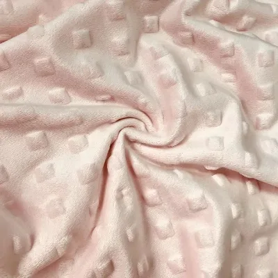 Infant Blanket Fabric: Ultra-soft Polyester Embossed Baby Plush square Velvet Material