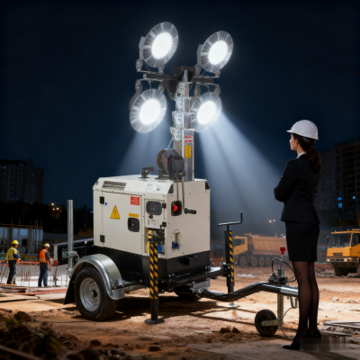 Light Tower for Construction Site or Mine