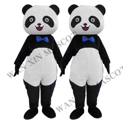 Custom Halloween Fancy Plush Panda Mascot Costume Cartoon Character Cosplay Costume Teddy Bear Mascot Costume
