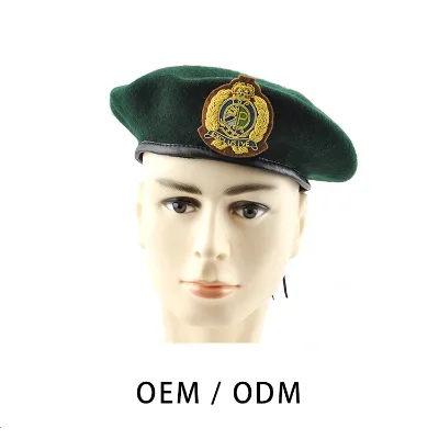 Unisex Wool Knitted Tactical Beret Cap Classic Security Guard Mens Beret Hat Classic Artist Painter Hats Support Embroidery