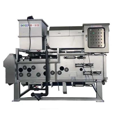 Industrial Continuous DAF Slurry Belt Filter Press Filtration Equipment for Dairy Wastewater Treatment Sludge Handling Process